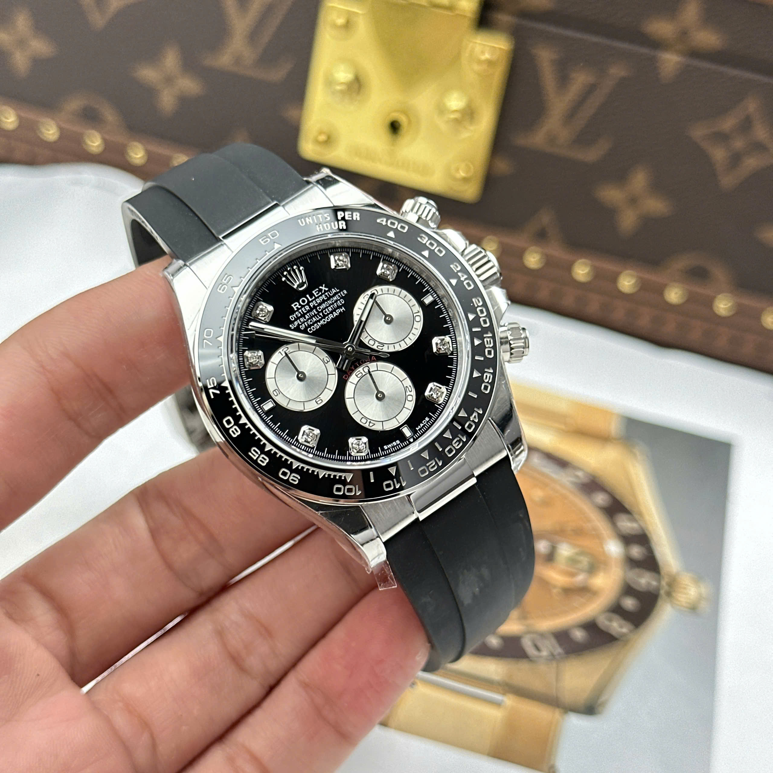 Đồng Hồ Rolex Cosmograph Daytona 40mm 126519LN Mặt Số Đen Rep 1:1 Cao Cấp