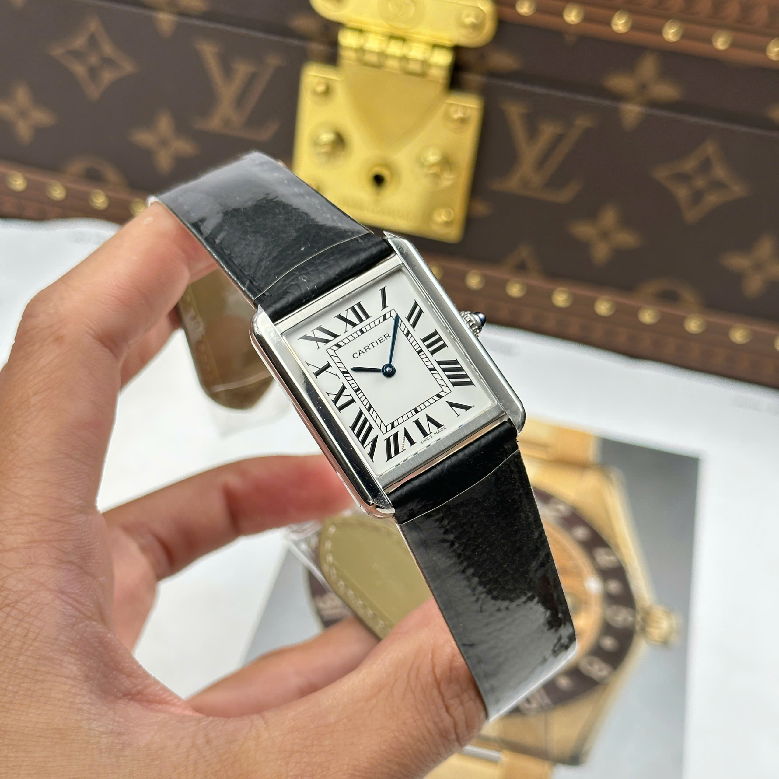 Đồng Hồ Cartier Tank Solo Large Moden 27.5mmx35mm Replica 1:1 AF Factory
