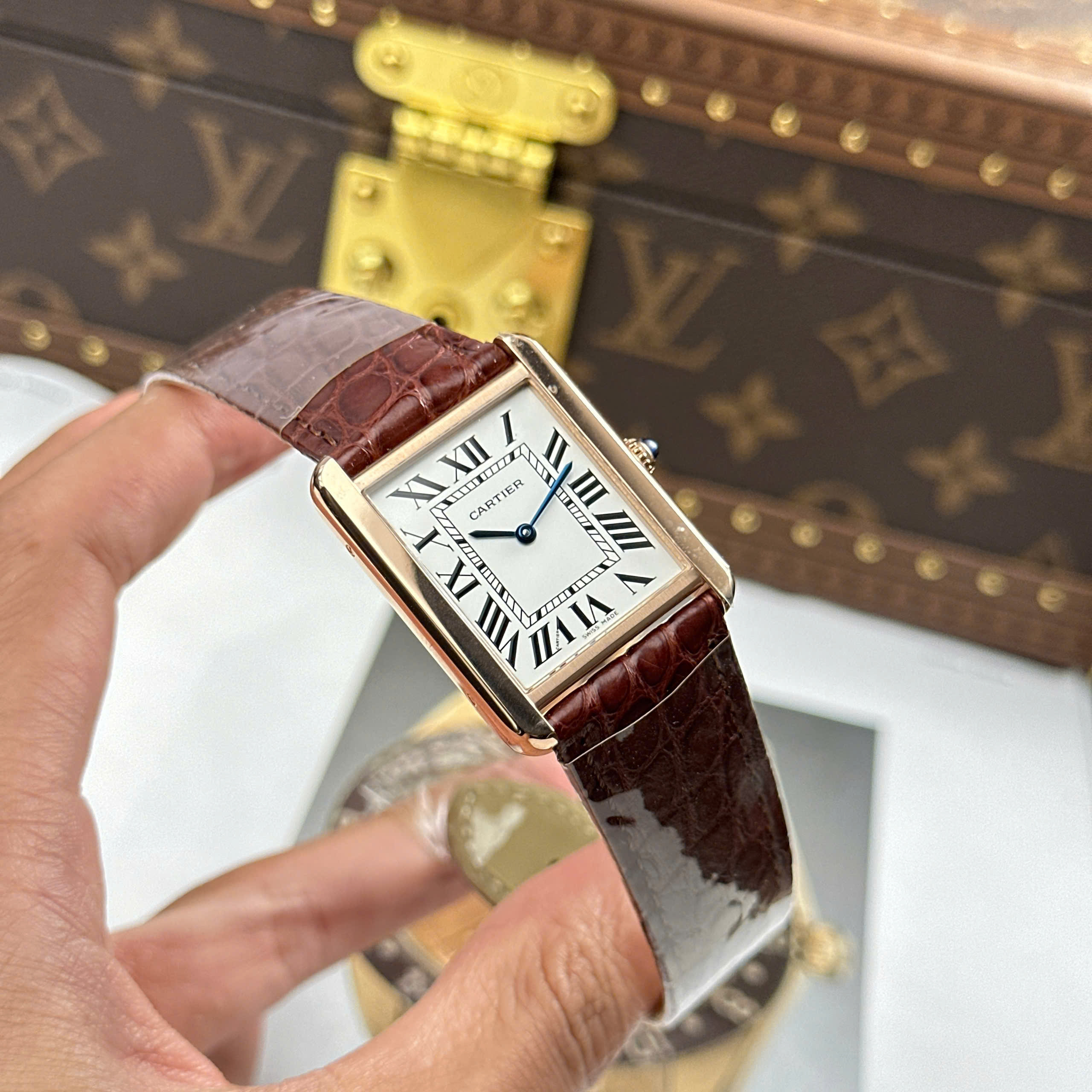 Đồng Hồ Cartier Tank Solo Large Moden 27.5mmx35mm Replica 1:1 AF Factory