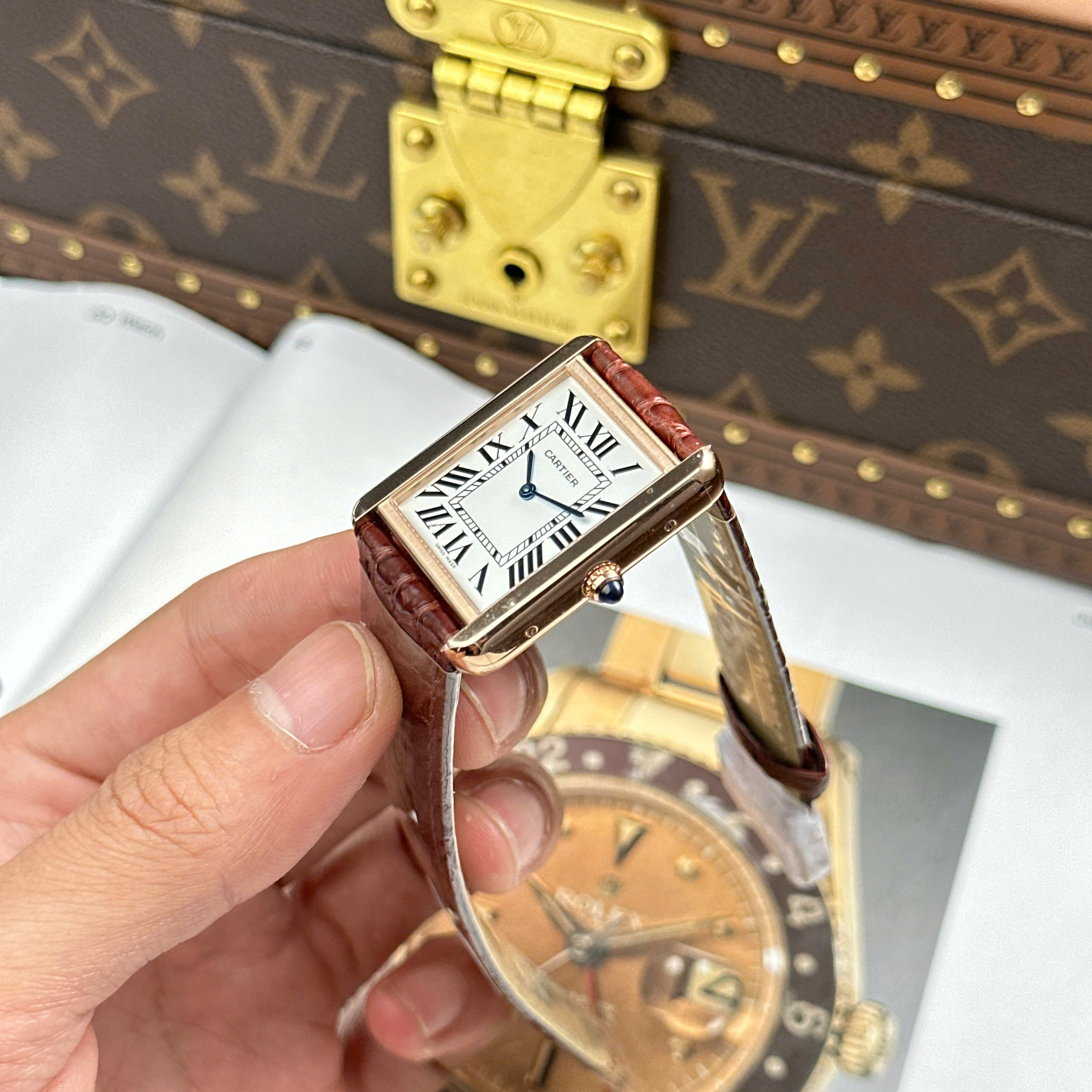 Đồng Hồ Cartier Tank Solo Large Moden 27.5mmx35mm Replica 1:1 AF Factory