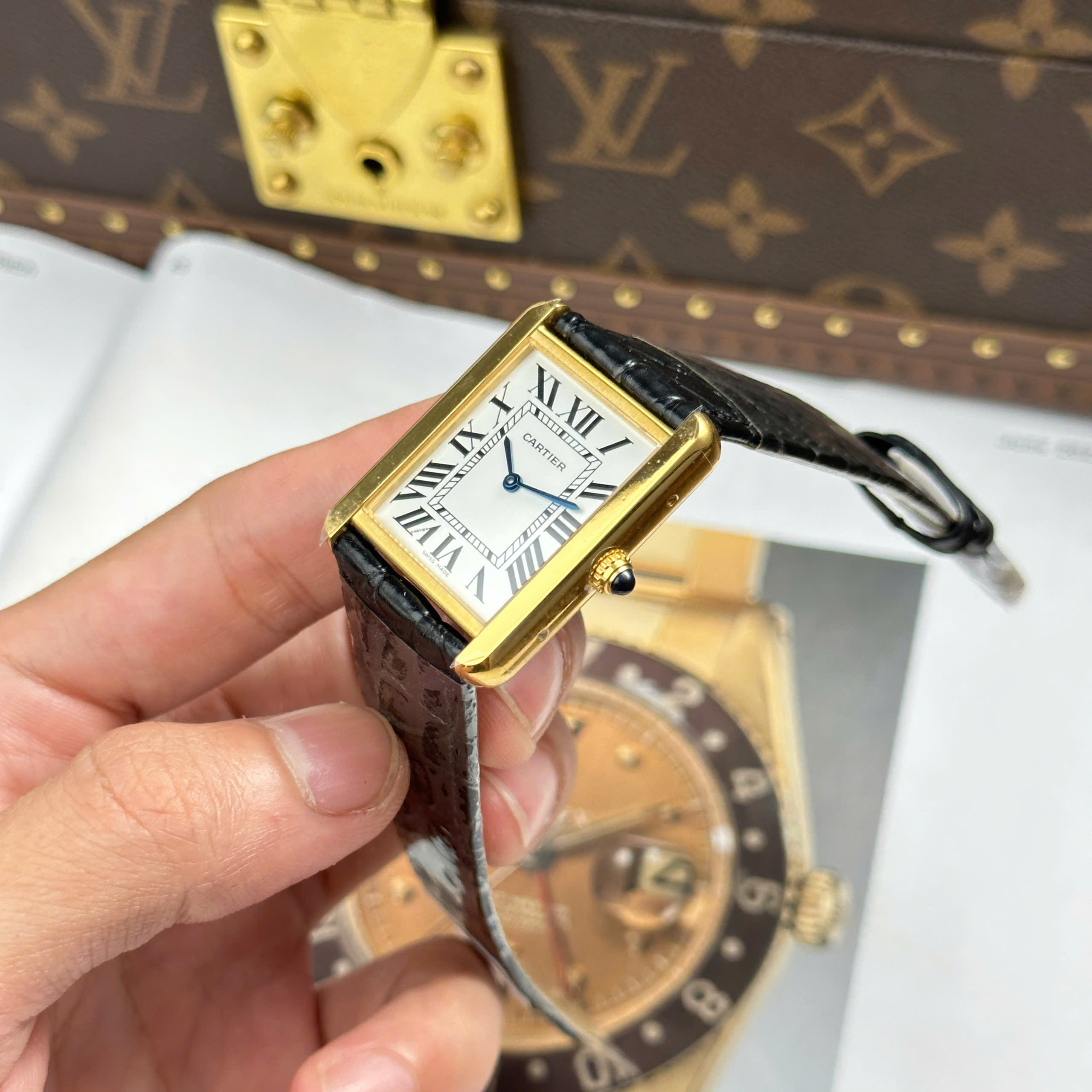 Đồng Hồ Cartier Tank Solo Large Moden 27.5mmx35mm Replica 1:1 AF Factory