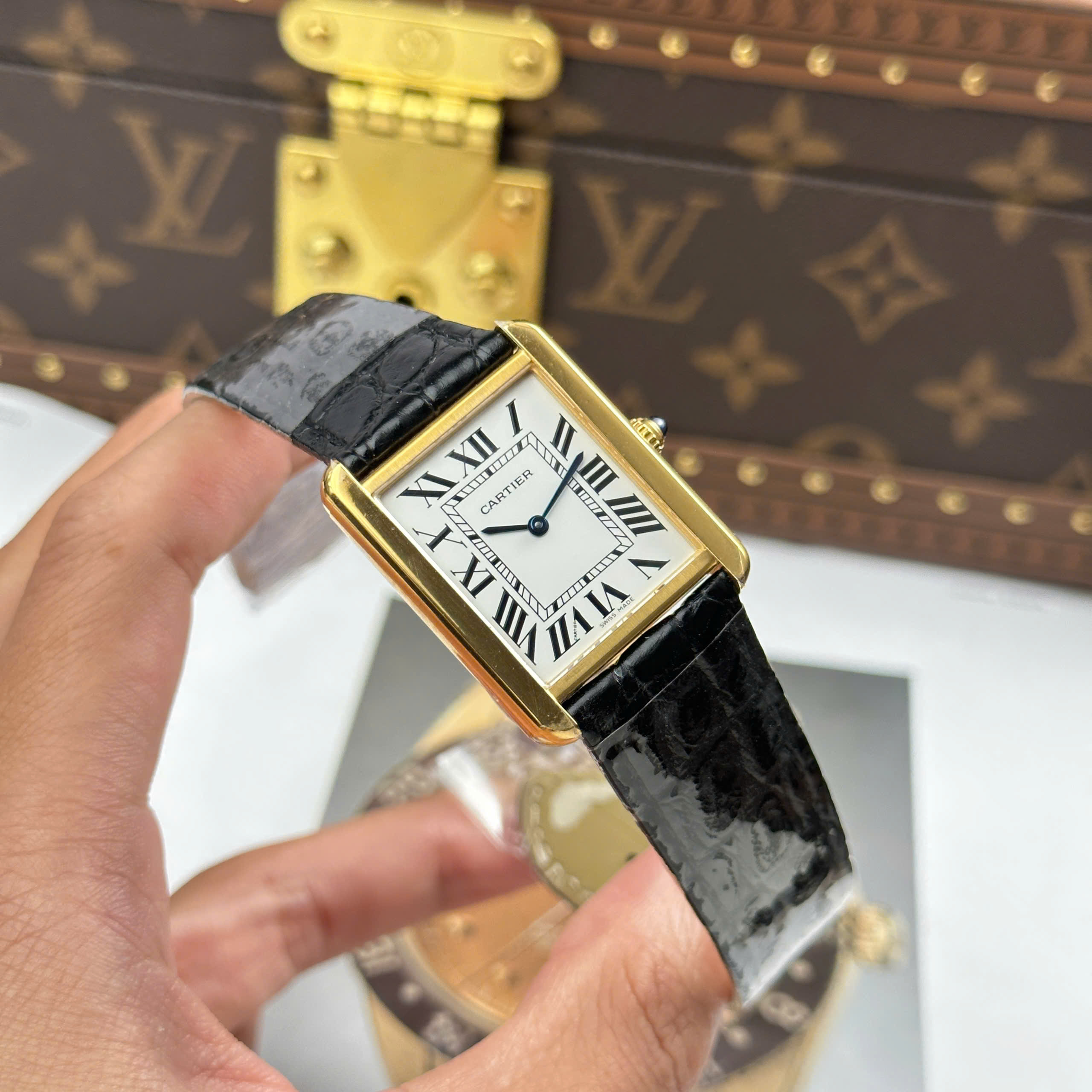 Đồng Hồ Cartier Tank Solo Large Moden 27.5mmx35mm Replica 1:1 AF Factory