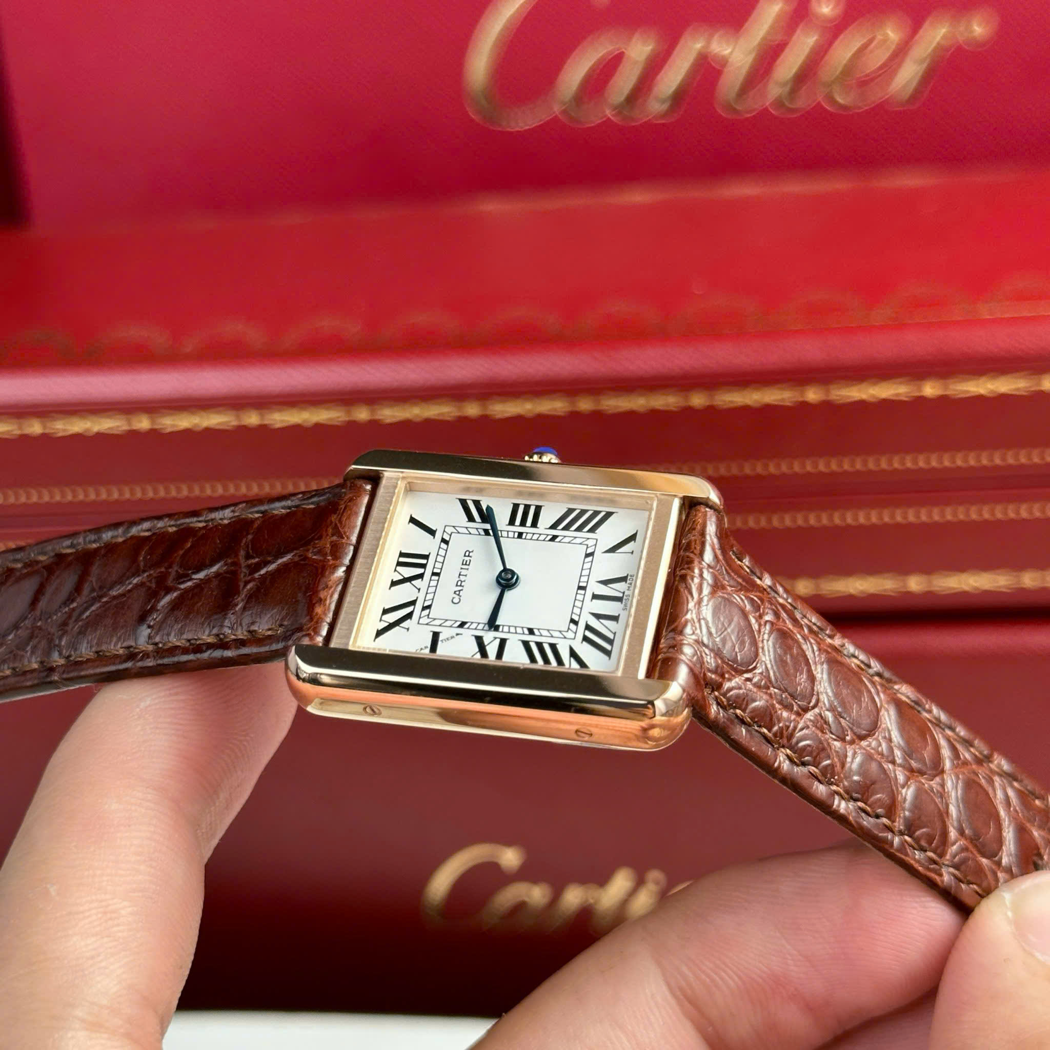 Đồng Hồ Cartier Tank Solo Small Model 25mmx31mm Máy Quartz Ronda Replica 1:1 AF Factory
