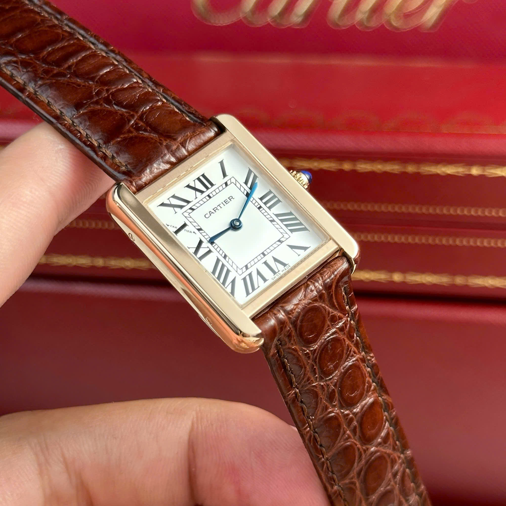 Đồng Hồ Cartier Tank Solo Small Model 25mmx31mm Máy Quartz Ronda Replica 1:1 AF Factory