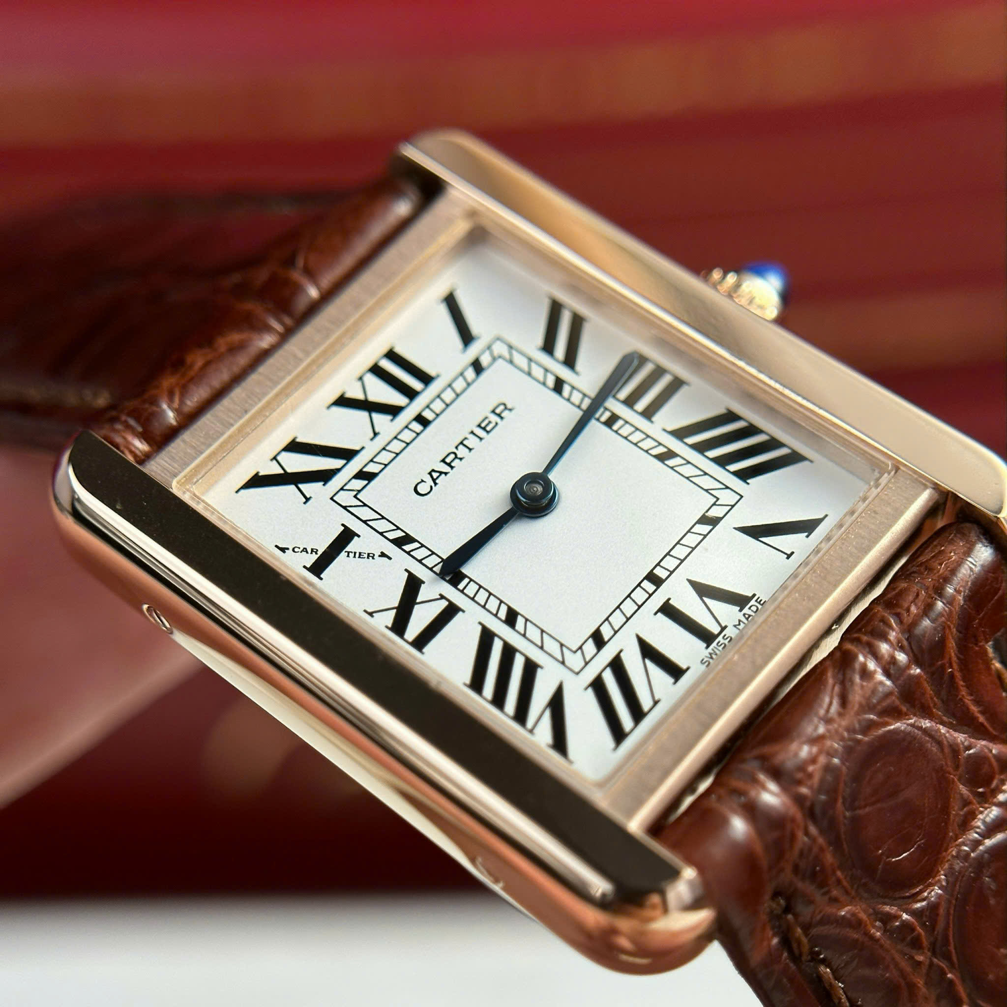 Đồng Hồ Cartier Tank Solo Small Model 25mmx31mm Máy Quartz Ronda Replica 1:1 AF Factory