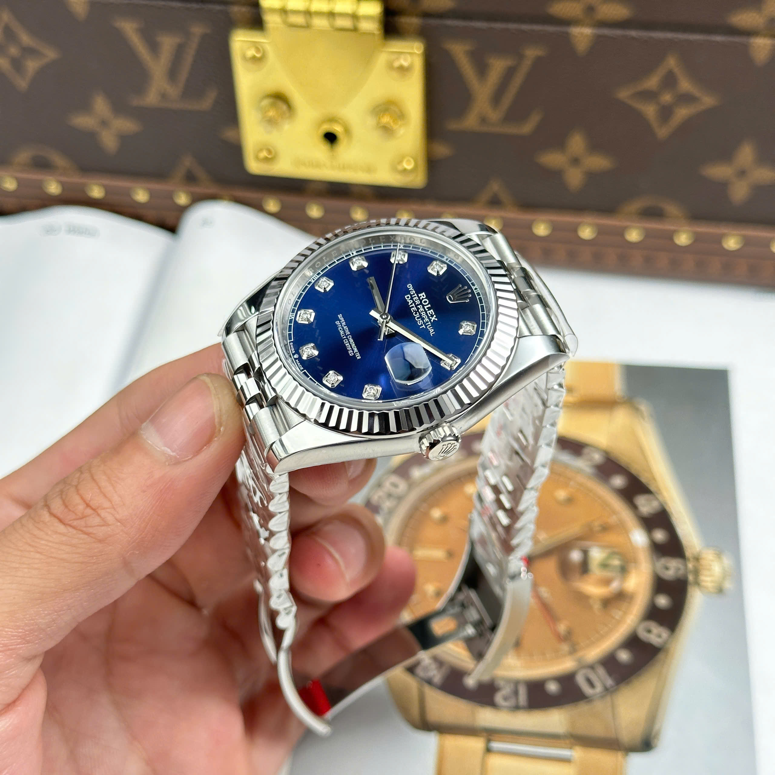 Đồng Hồ Rolex Datejust 41mm 126334 Mặt Số Xanh Nam Replica 1:1 Clean Factory