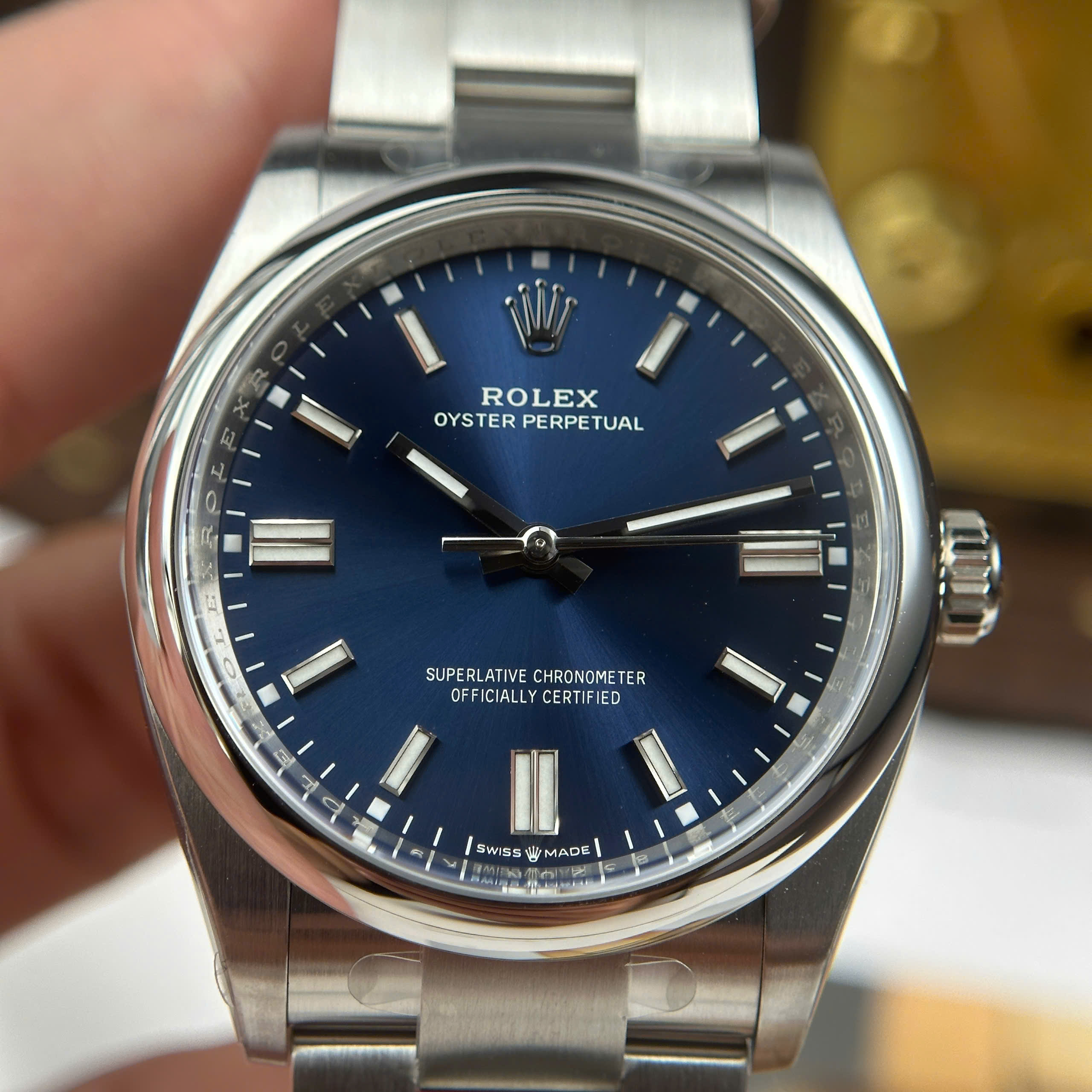 Đồng Hồ Rolex Oyster Perpetual 36mm 124300 Mặt Số Xanh Lam Replica 1:1 Clean Factory