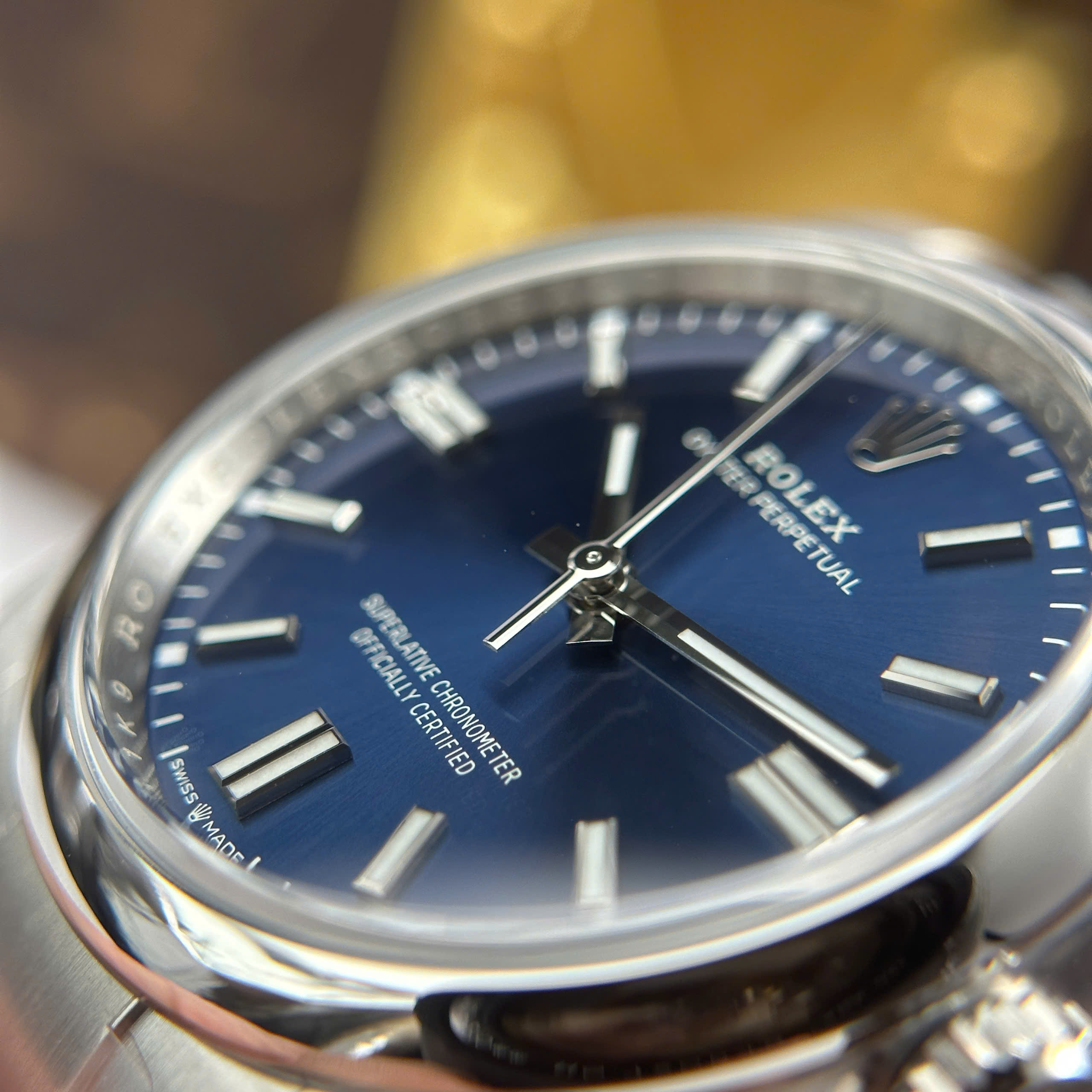 Đồng Hồ Rolex Oyster Perpetual 36mm 124300 Mặt Số Xanh Lam Replica 1:1 Clean Factory