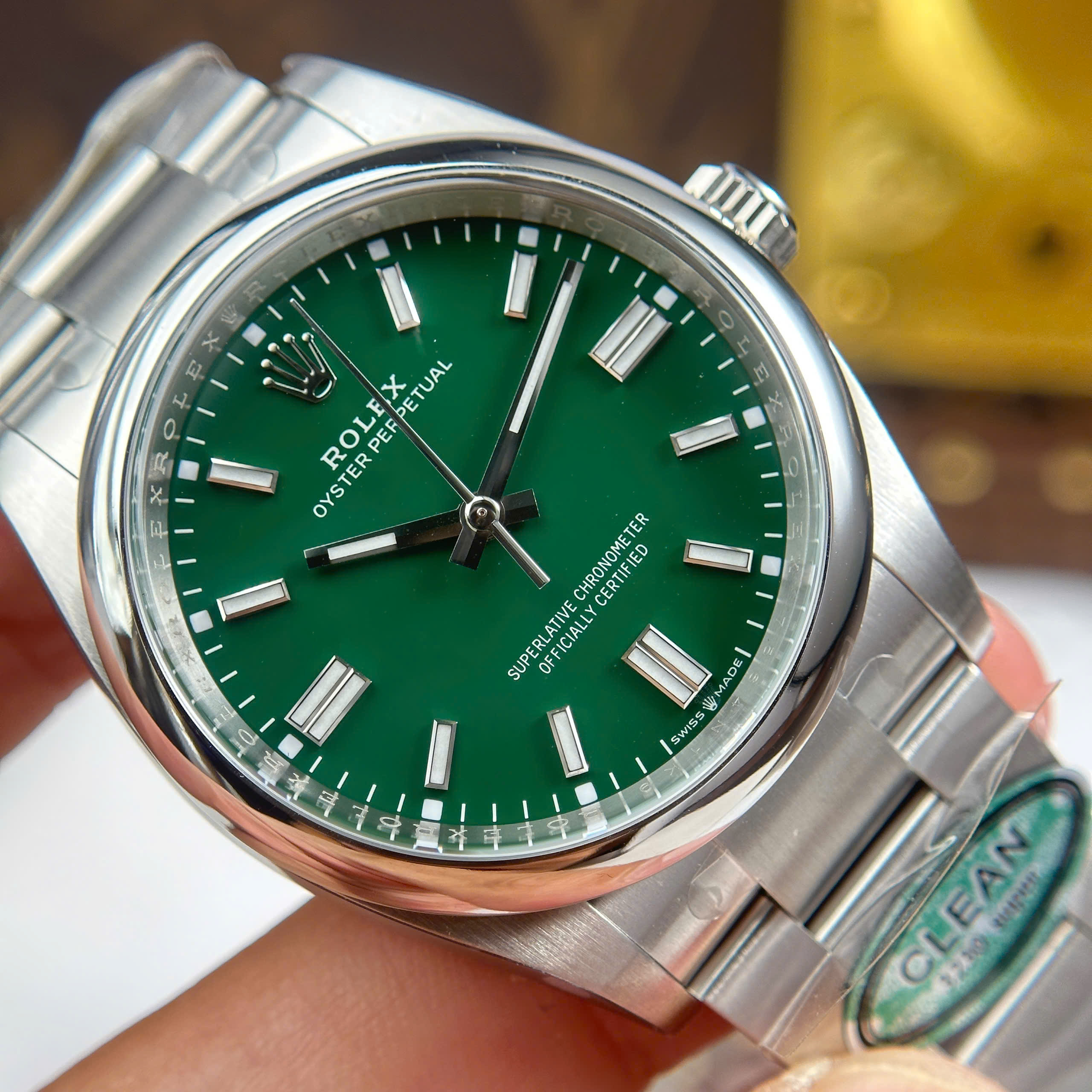 Đồng Hồ Rolex Oyster Perpetual 36mm 124300 Mặt Số Xanh Lá Replica 1:1 Clean Factory