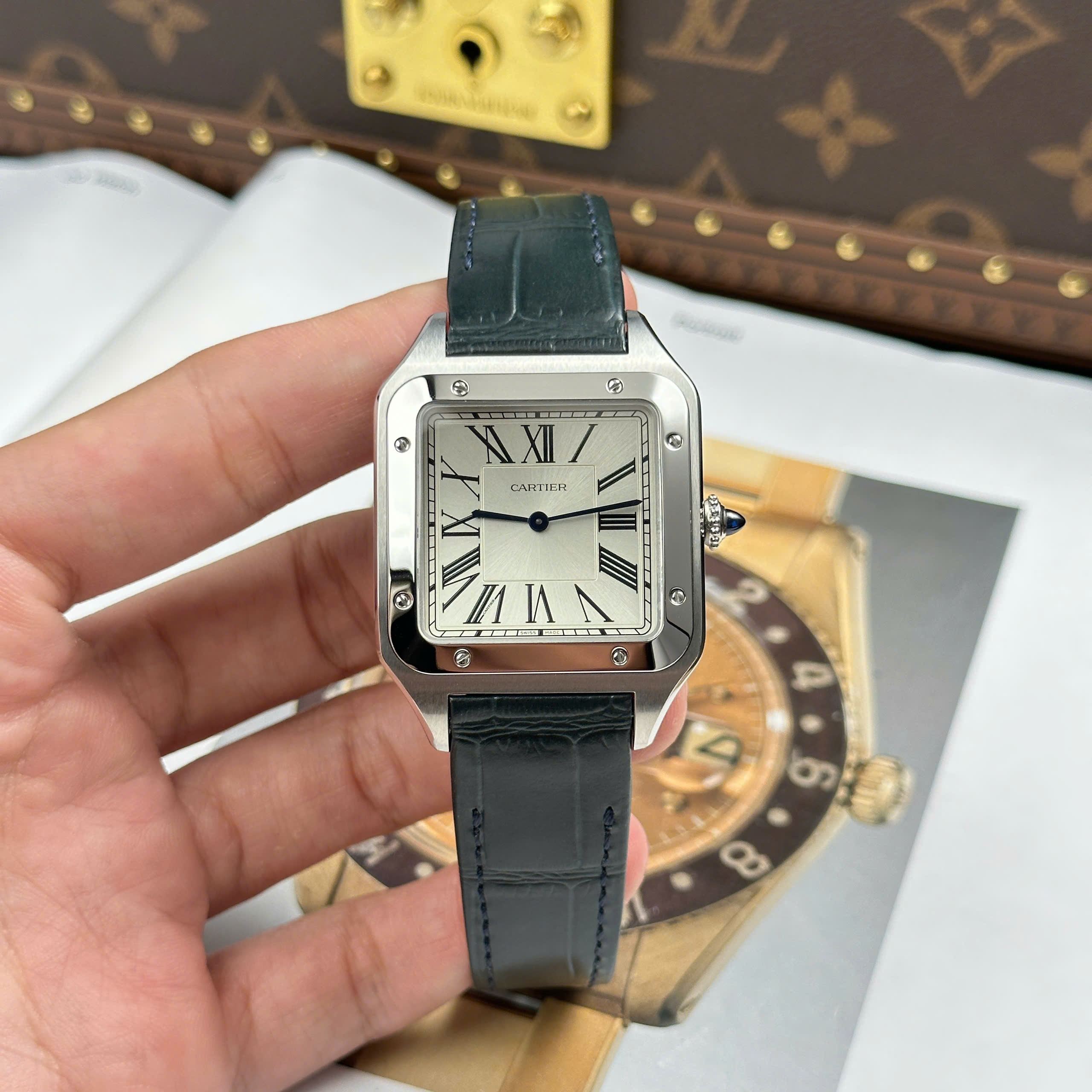 Đồng Hồ Cartier Santos Dumont Size XL Replica 1:1 F1 Factory