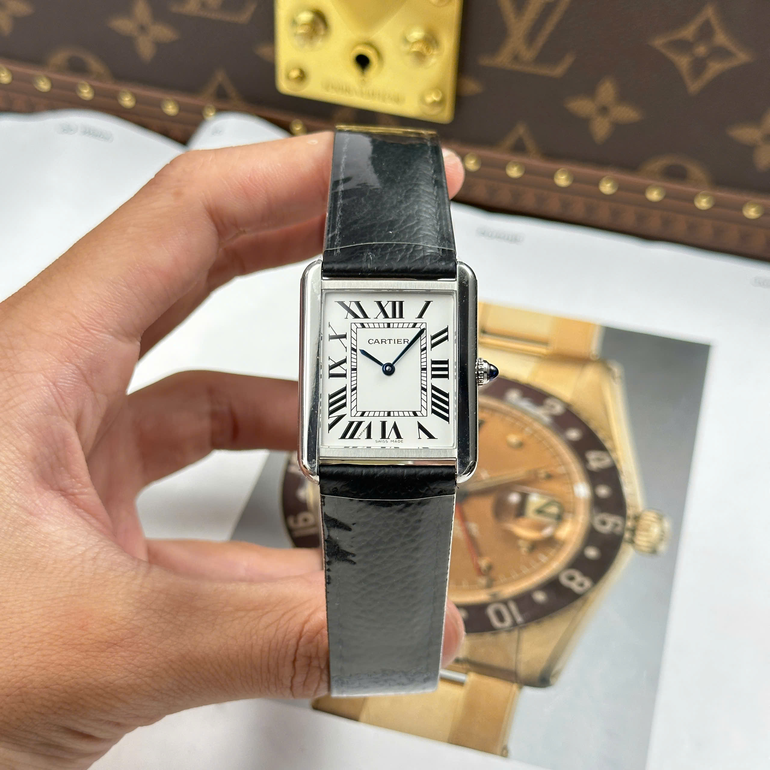 Đồng Hồ Cartier Tank Solo Large Moden 27.5mmx35mm Replica 1:1 AF Factory