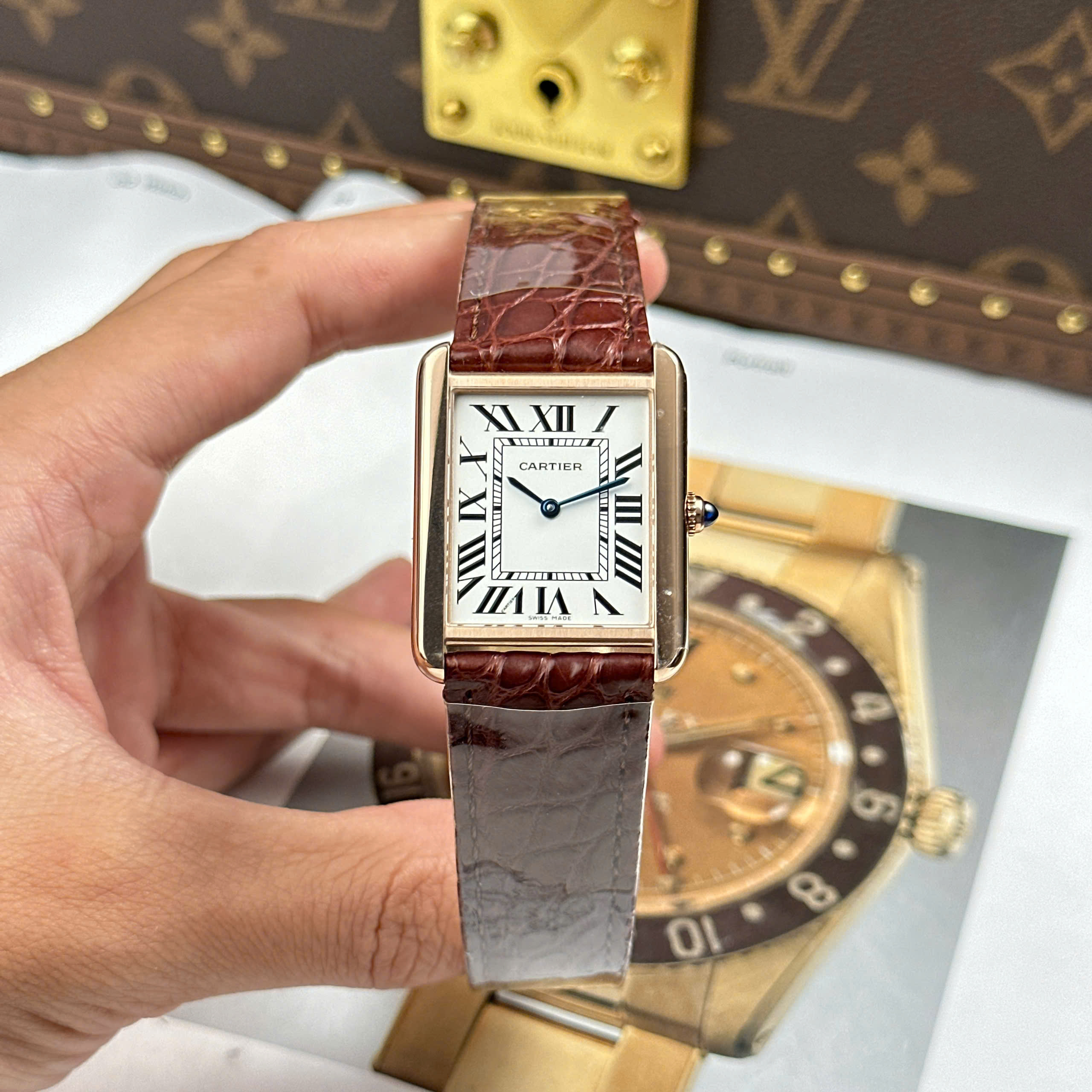 Đồng Hồ Cartier Tank Solo Large Moden 27.5mmx35mm Replica 1:1 AF Factory