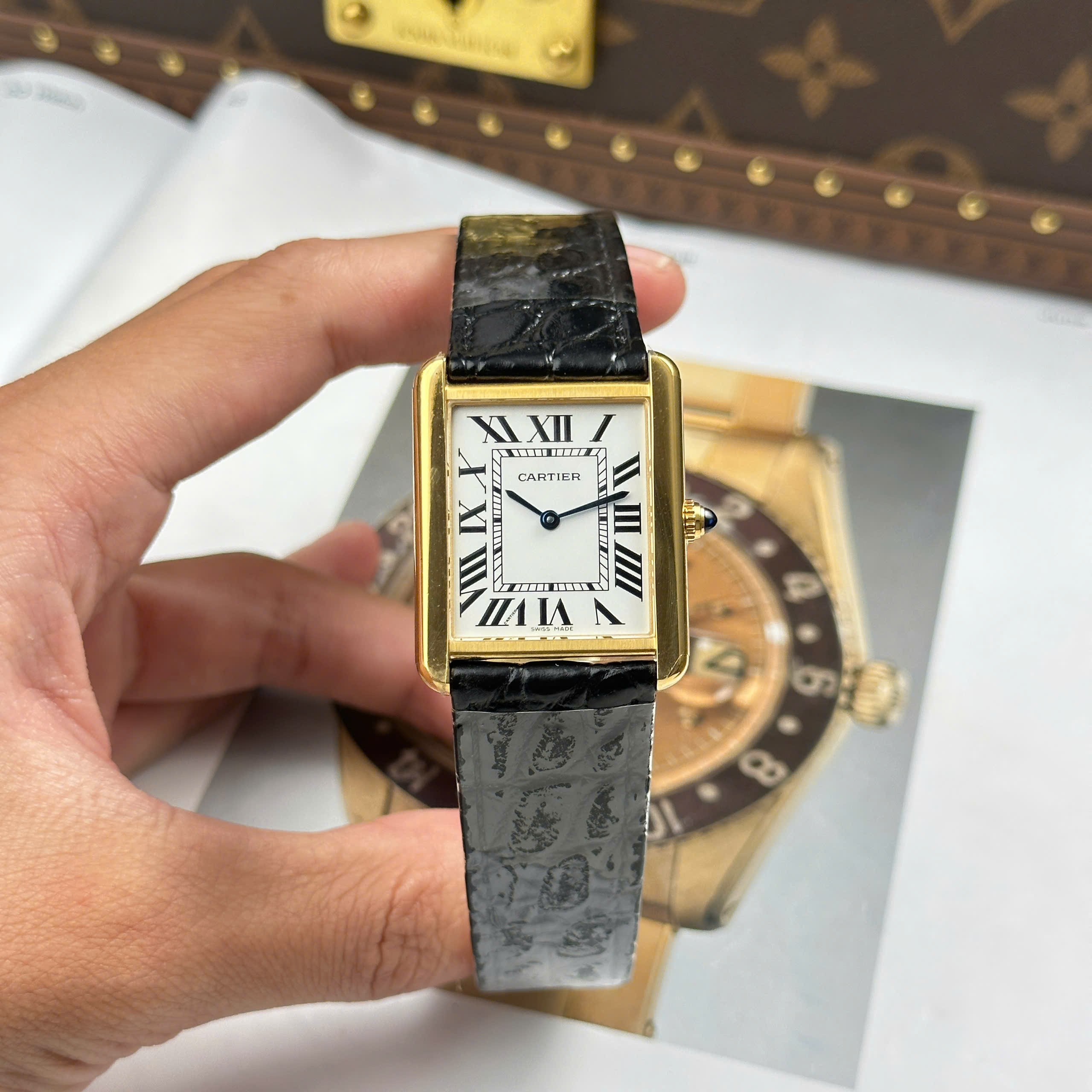 Đồng Hồ Cartier Tank Solo Large Moden 27.5mmx35mm Replica 1:1 AF Factory