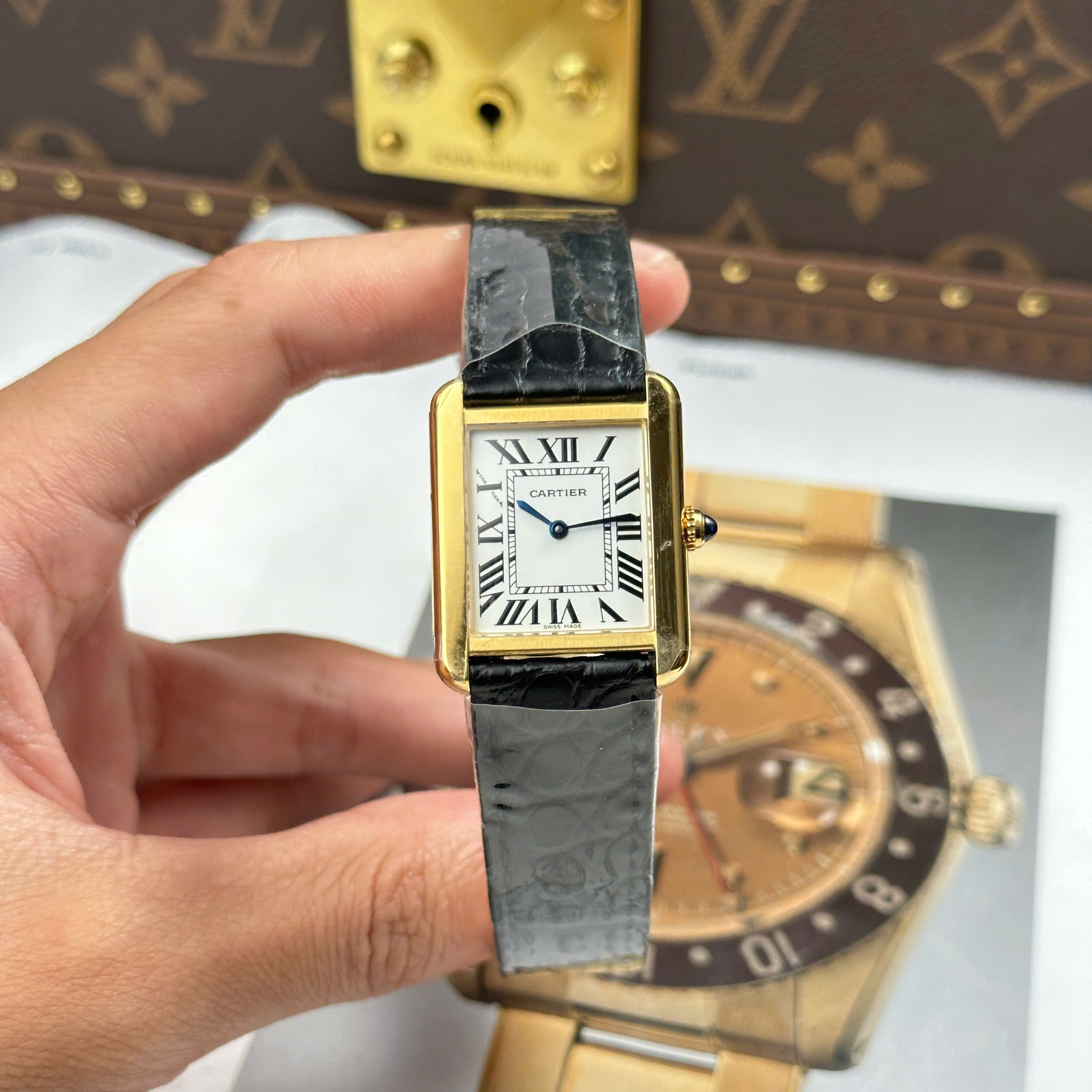 Đồng Hồ Cartier Tank Solo Small Model 25mmx31mm Máy Quartz Ronda Replica 1:1 AF Factory