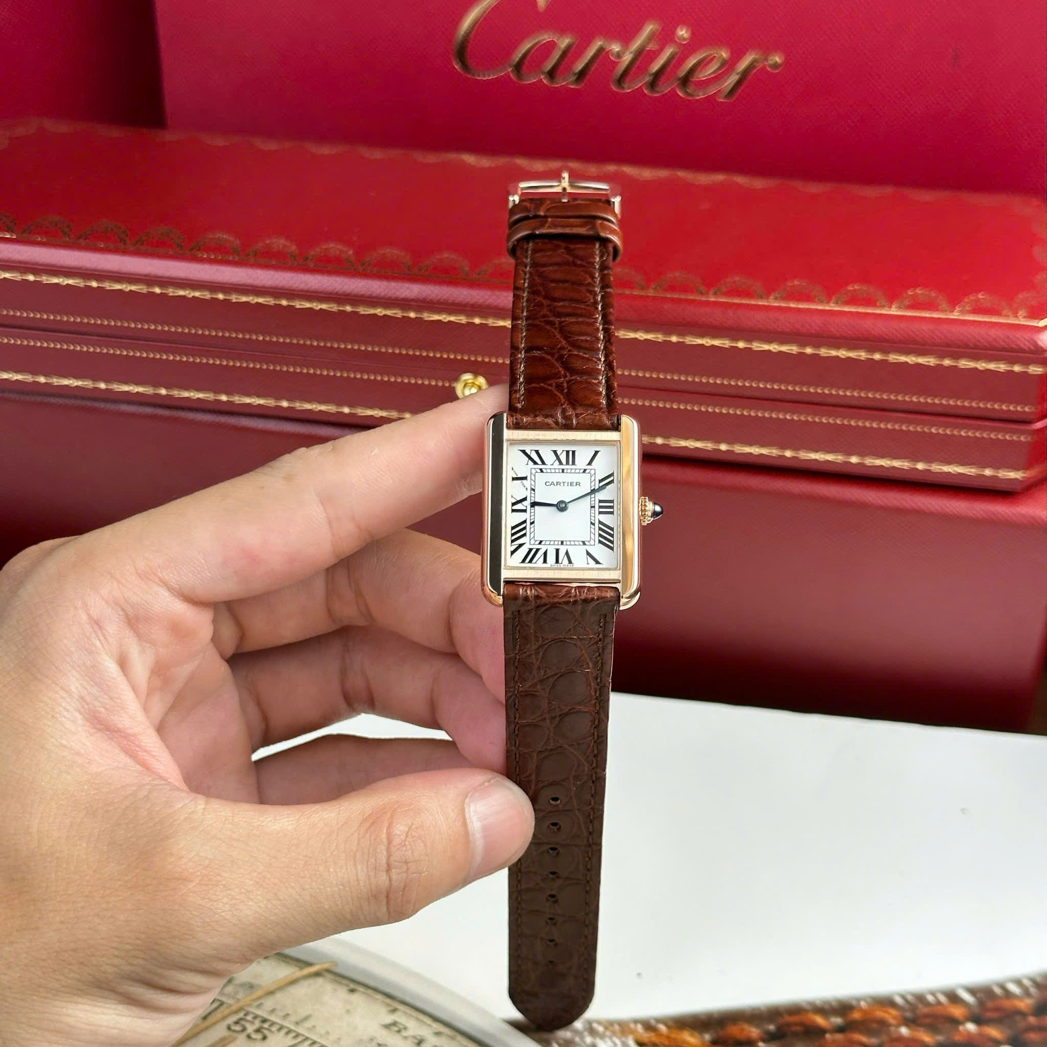 Đồng Hồ Cartier Tank Solo Small Model 25mmx31mm Máy Quartz Ronda Replica 1:1 AF Factory