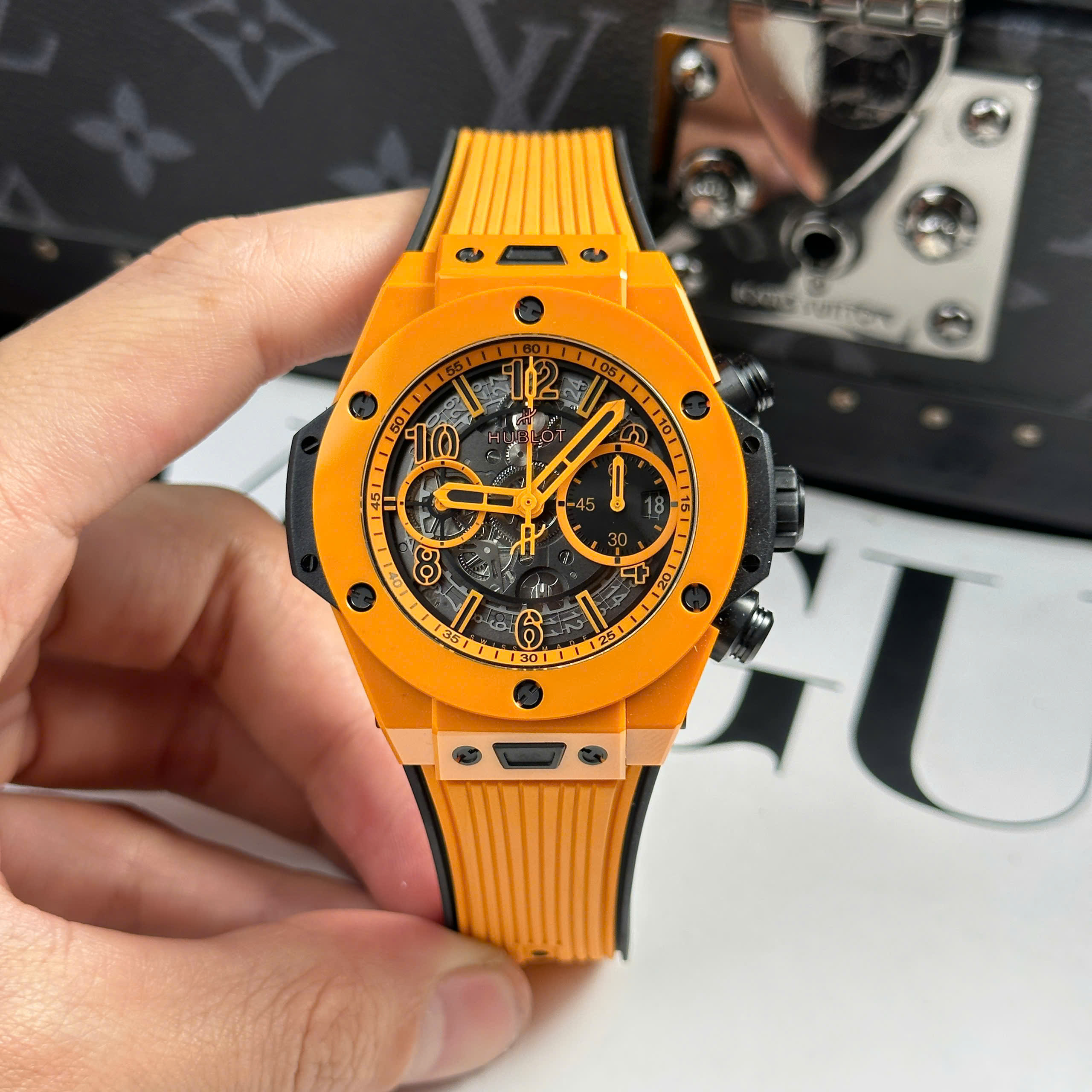 Đồng Hồ Hublot Big Bang Unico Orange Ceramic Cam Replica 1:1 42mm BBF Factory