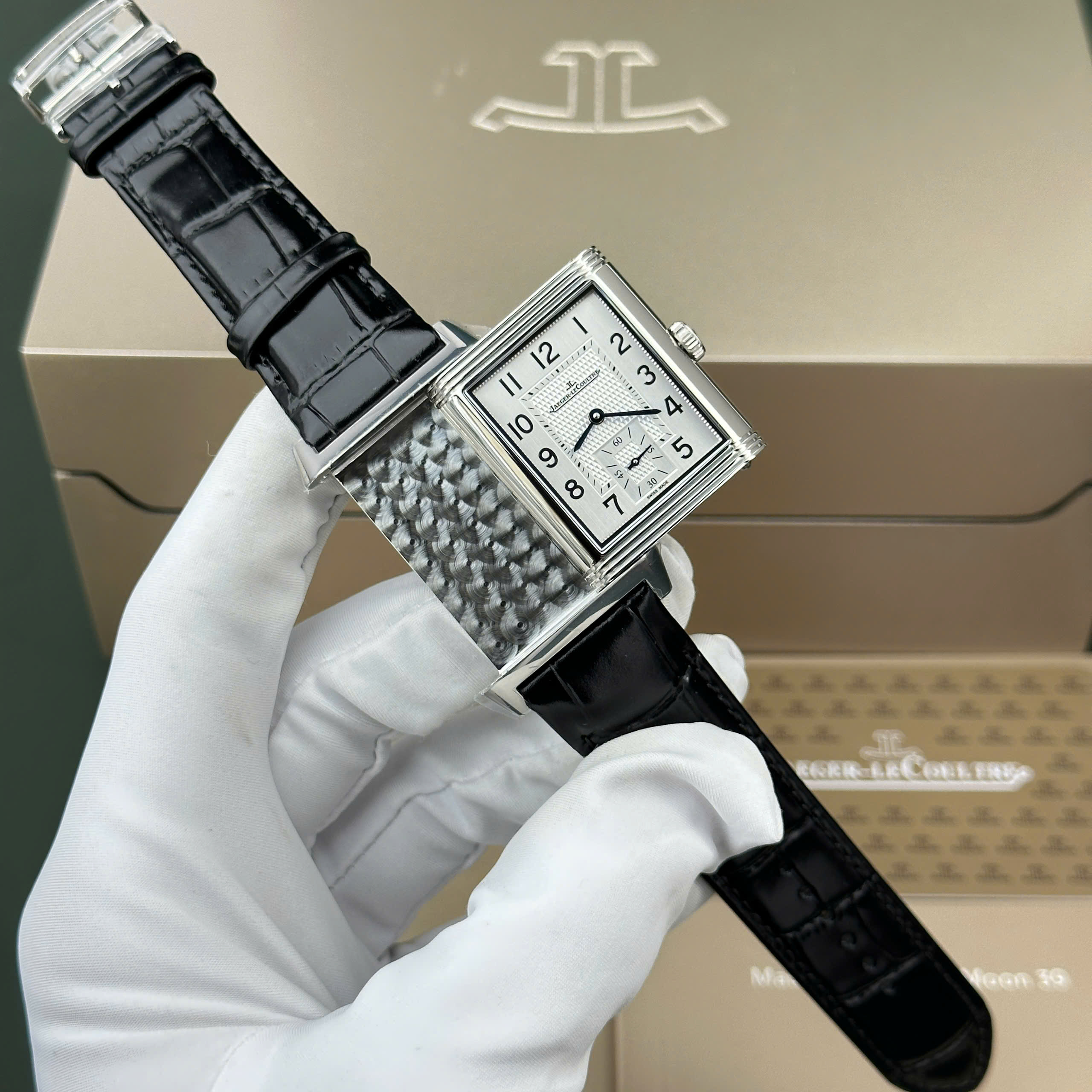 Đồng Hồ Jaeger LeCoultre Master Reverso 28.3mm x 47mm Rep 1:1 Cao Cấp 2 Mặt MG Factory