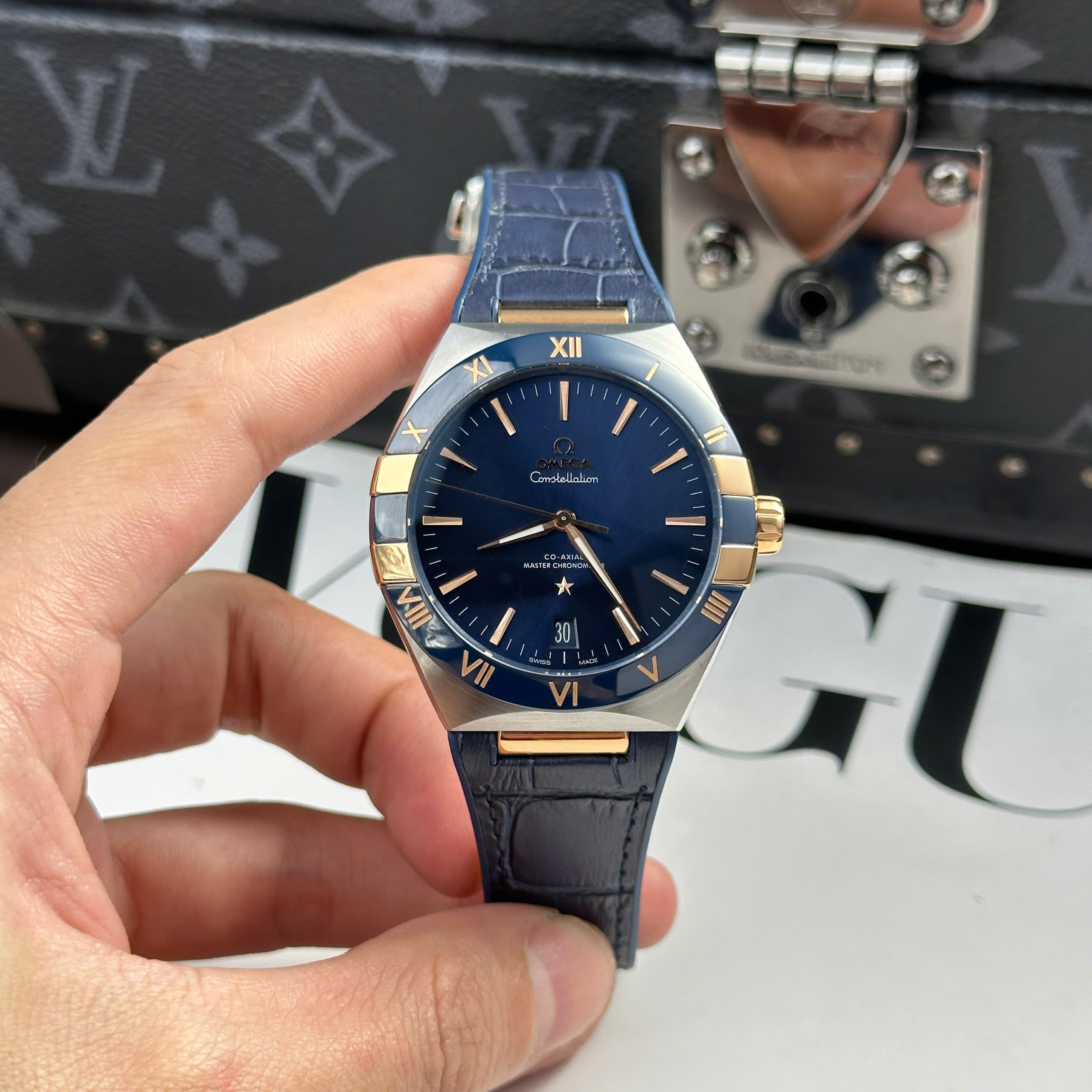 Đồng Hồ Omega Constellation 41mm Replica 1:1 Mặt Xanh Blue
