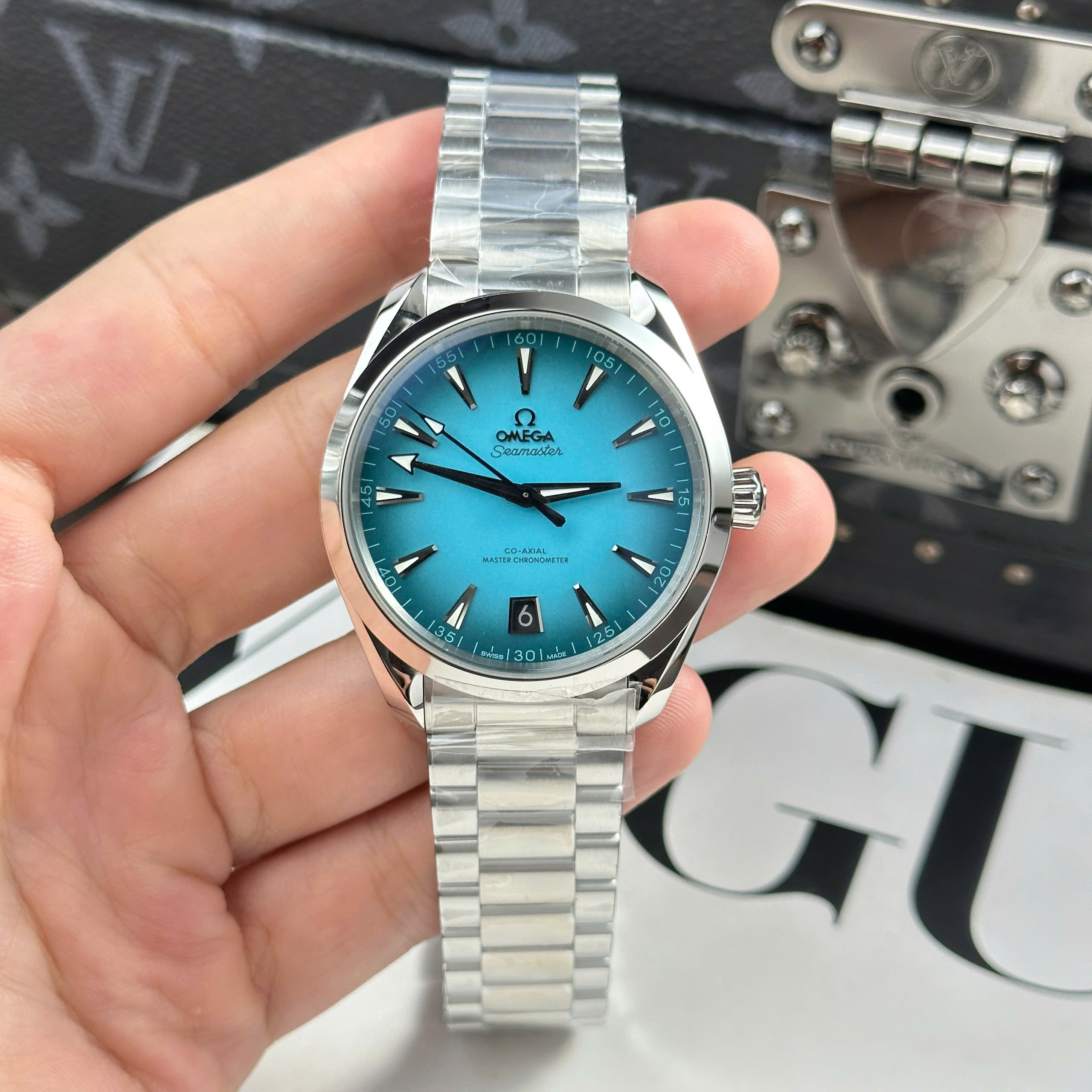 Đồng Hồ Omega Seamaster Aqua Terra 150M 41mm Mặt Số Xanh Ngọc Lam Replica 1:1