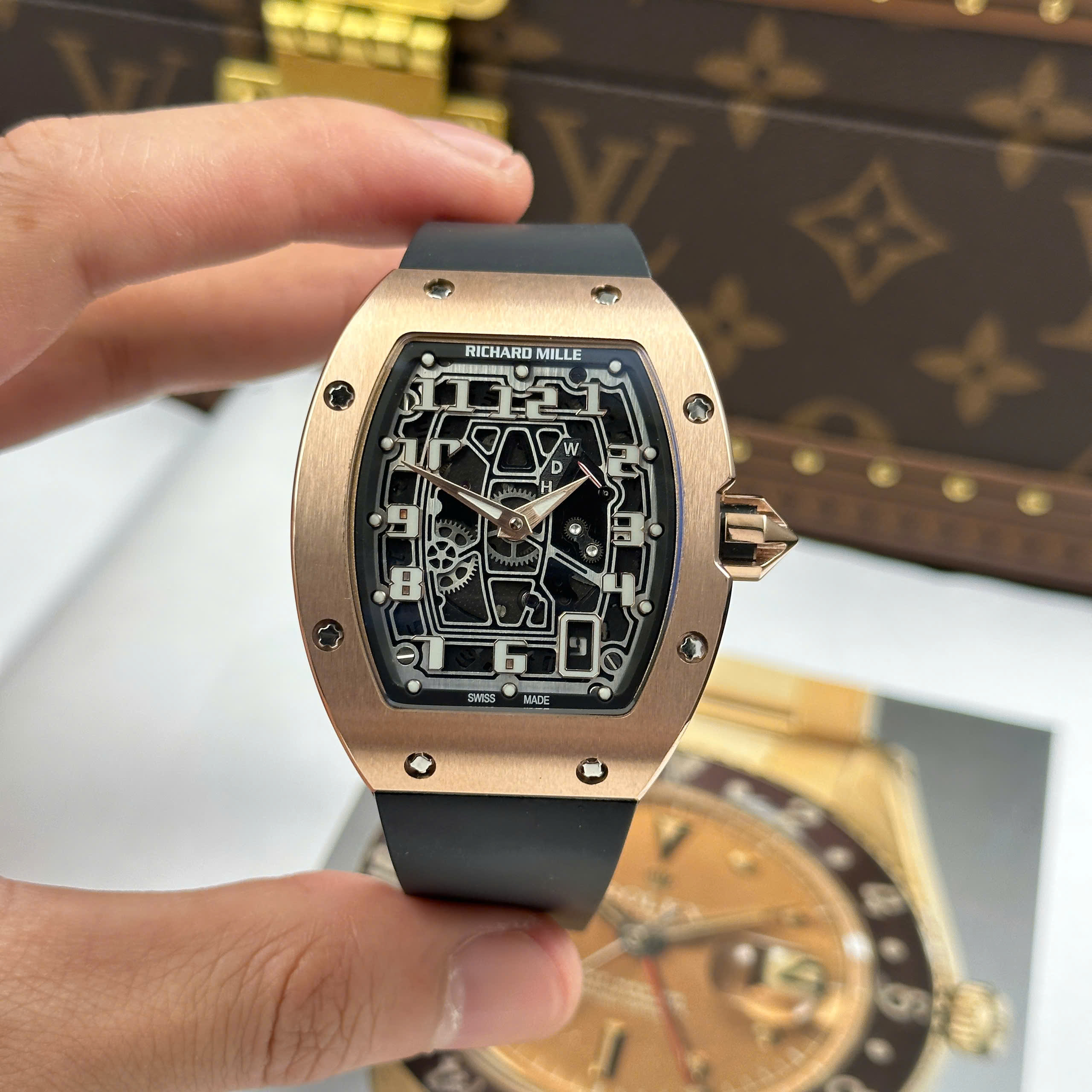 Đồng Hồ Richard Mille RM 67-01 Extra-FI Vỏ Mạ Vàng Hồng Replica 1:1 38.7mm x 47.5mm