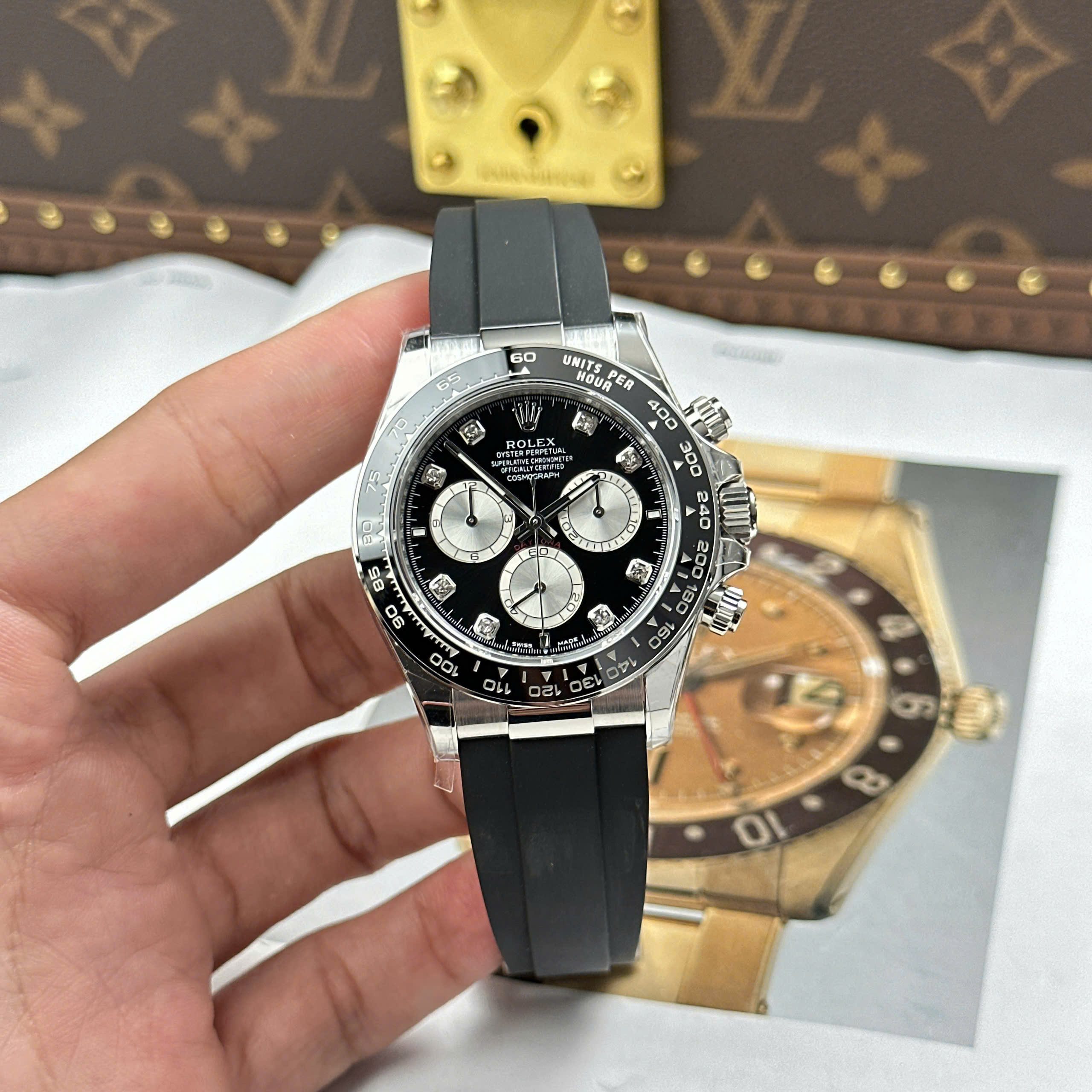 Đồng Hồ Rolex Cosmograph Daytona 40mm 126519LN Mặt Số Đen Rep 1:1 Cao Cấp