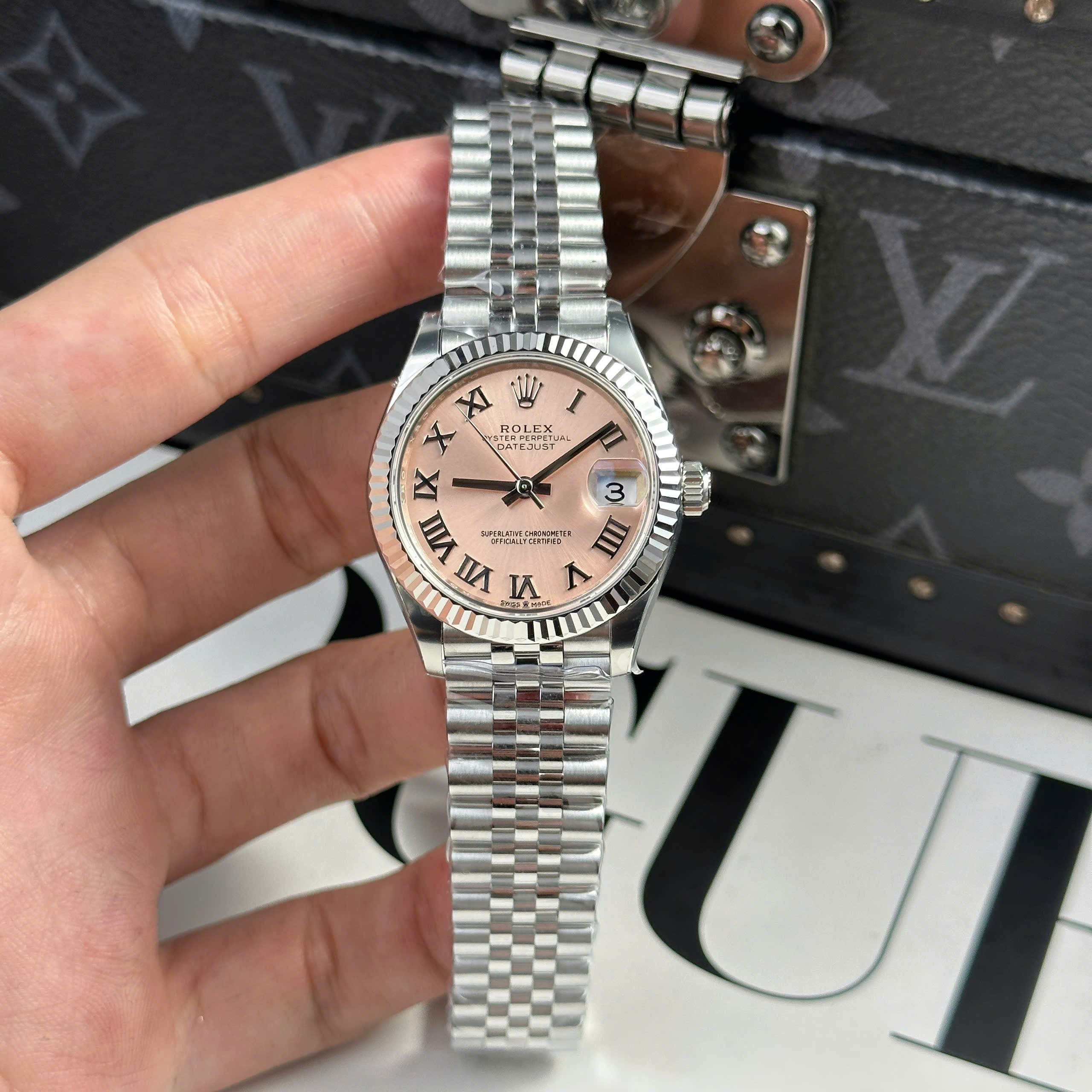 Đồng Hồ Rolex Lady Datejust 31mm 278274 Mặt Hồng Cọc Số La Mã Rep 1:1 THB Factory