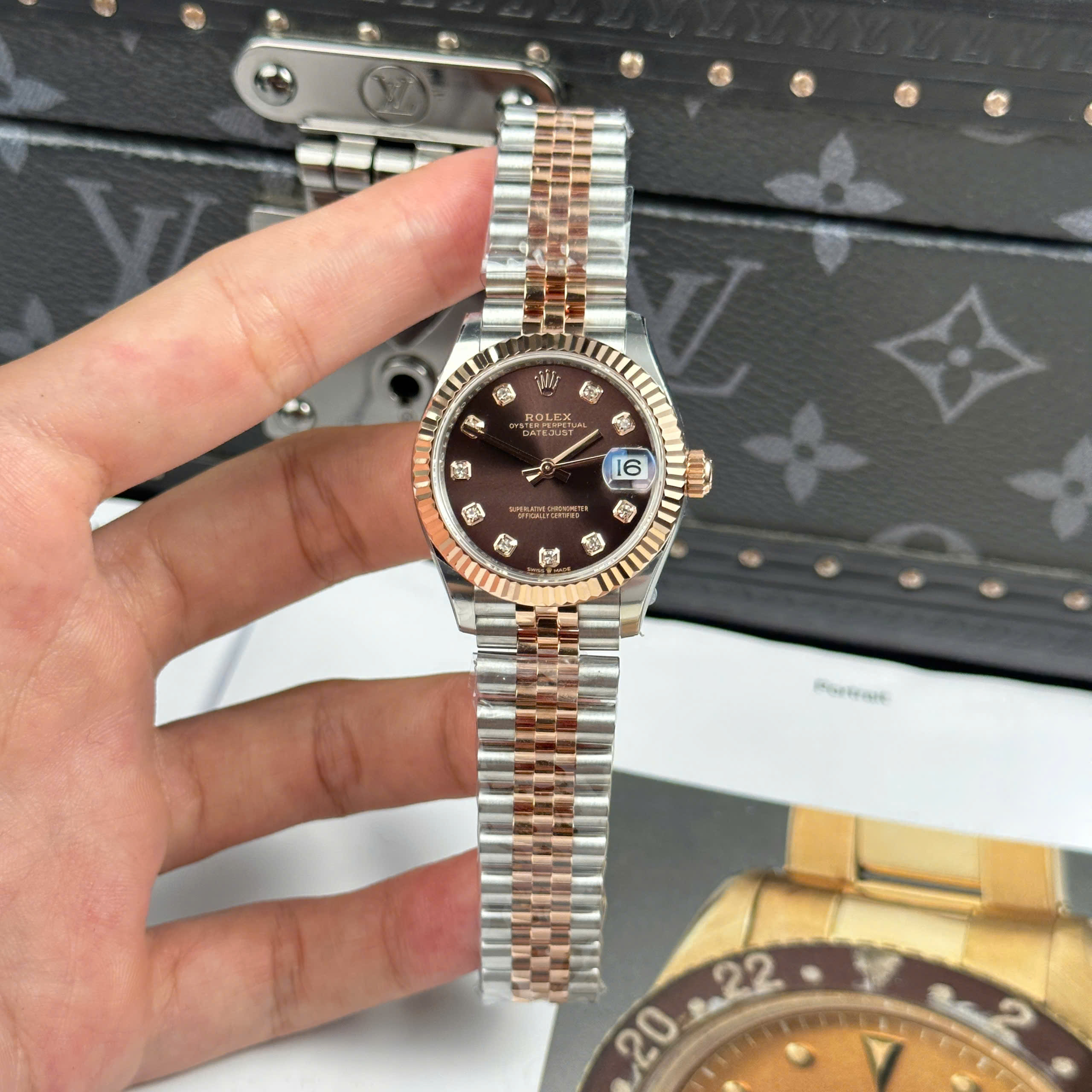 Đồng Hồ Rolex Lady Datejust 31mm Mặt Nâu Chocolate Rep 1:1 Cao Cấp THB Factory