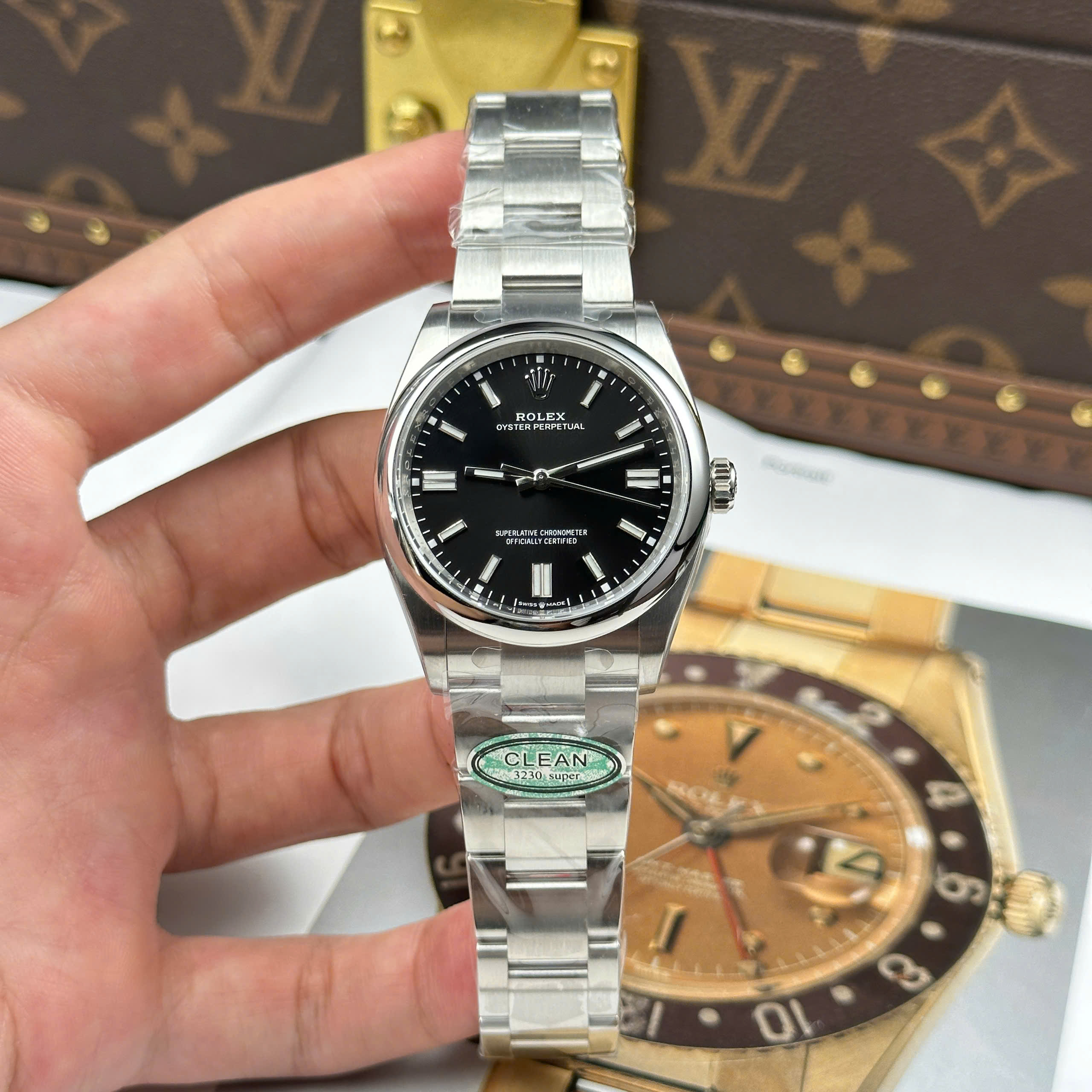 Đồng Hồ Rolex Oyster Perpetual 36mm 126000 Mặt Số Đen Replica 1:1 Clean Factory