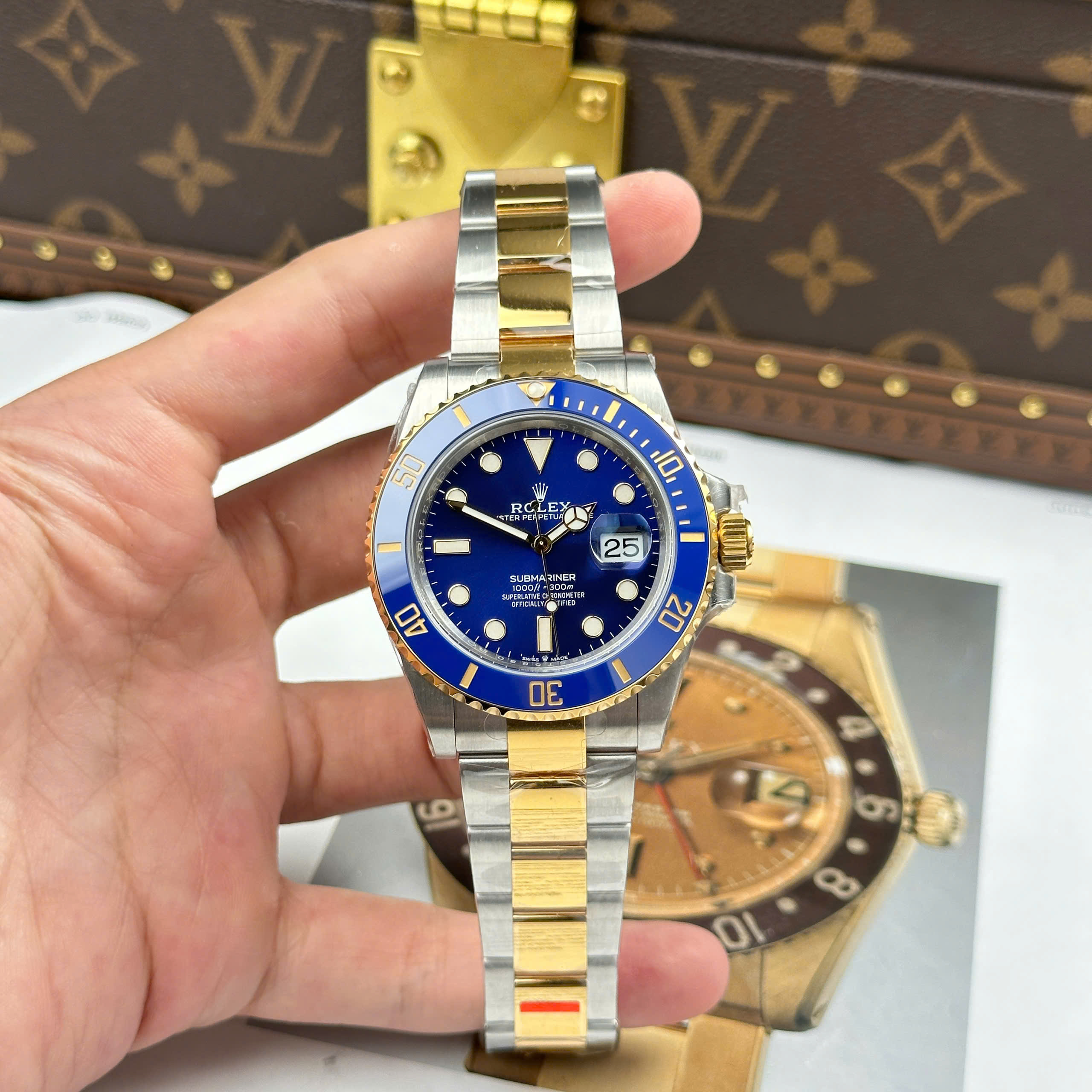 Đồng Hồ Rolex Submariner Date 116613LB Mặt Xanh Blue 40mm Replica 1:1 VS Factory